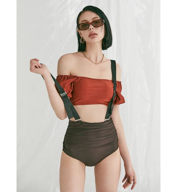 MURUA「2WAYショルダースイムウエア」|コンビネゾン|ダークオレンジ