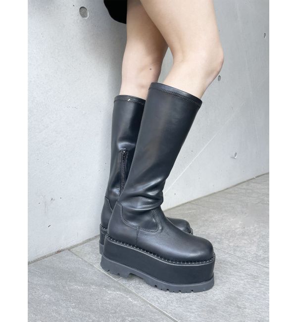 MURUA「ストレッチ厚底ハーフブーツ」|ロングブーツ|