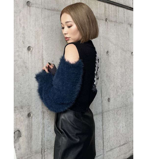 MURUA「ショルダーフラワーシャギーニット」|ニット・セーター|