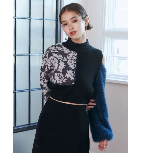 MURUA「ショルダーフラワーシャギーニット」|ニット・セーター|