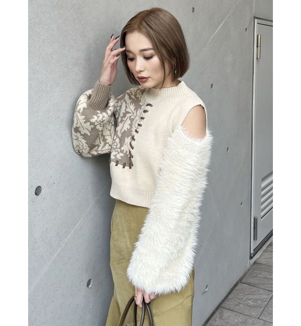 MURUA「ショルダーフラワーシャギーニット」|ニット・セーター|