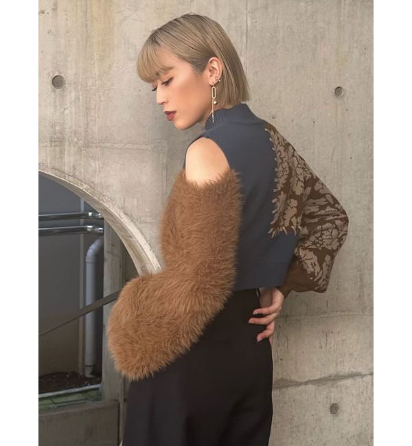 MURUA「ショルダーフラワーシャギーニット」|ニット・セーター|