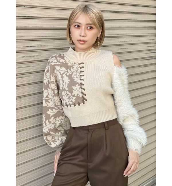 MURUA「ショルダーフラワーシャギーニット」|ニット・セーター|