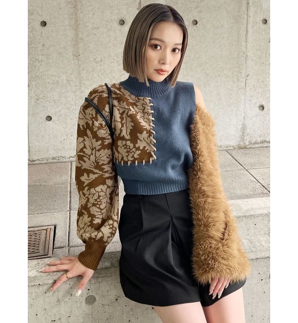 MURUA「ショルダーフラワーシャギーニット」|ニット・セーター|