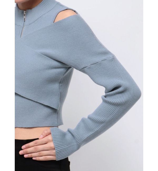 MURUA「カシュクールハーフジップトップス」|ニット・セーター|