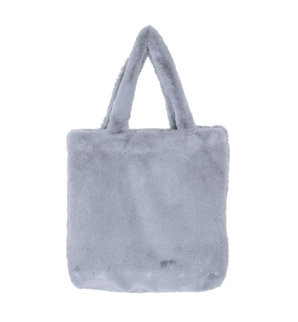 MURUA「フェイクファーロゴトートバッグ」|トートバッグ|ブルー