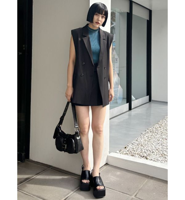 MURUA「バックベルトテーラードジレ【セットアップ着用可】」|ベスト・ジレ|