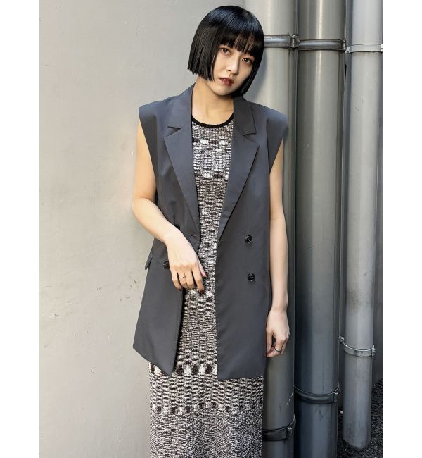 MURUA「バックベルトテーラードジレ【セットアップ着用可】」|ベスト・ジレ|
