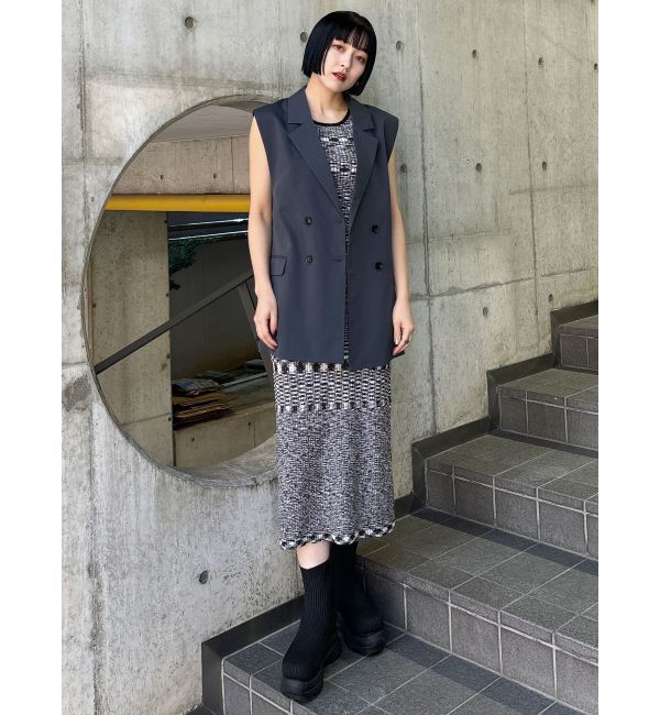 MURUA「バックベルトテーラードジレ【セットアップ着用可】」|ベスト・ジレ|