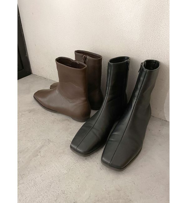 Ungrid「ミドル丈フラットブーツ」|ショートブーツ|