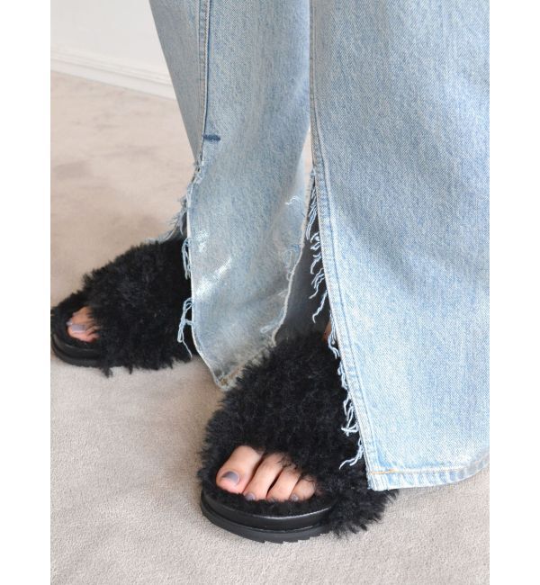 Ungrid「箔プリントスリットデニム」|デニム|