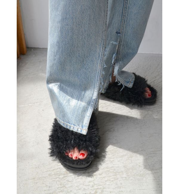 Ungrid「箔プリントスリットデニム」|デニム|