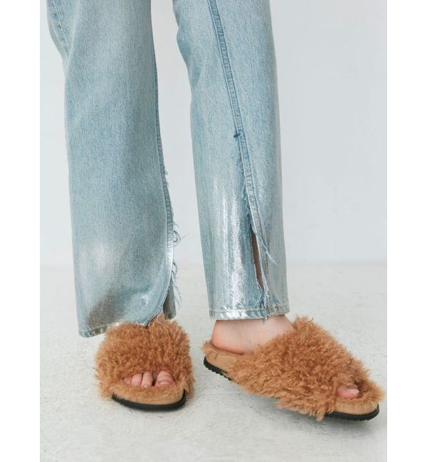 Ungrid「箔プリントスリットデニム」|デニム|