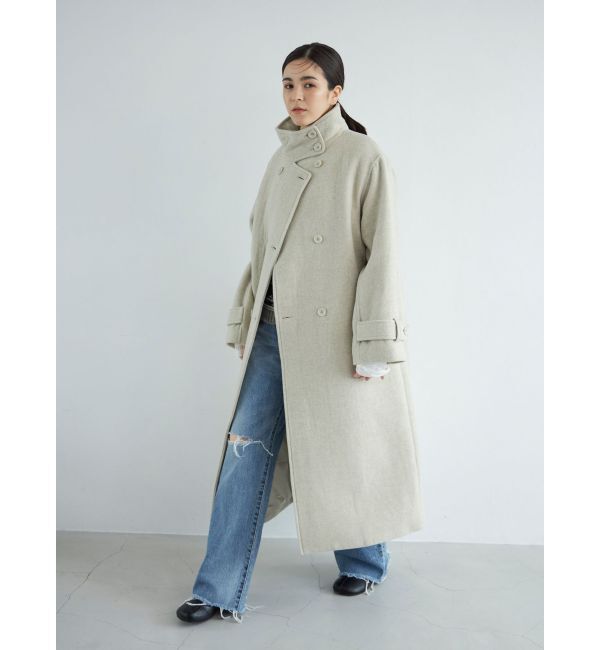 Ungrid「スタンドカラールーズコート」|その他|アイボリー