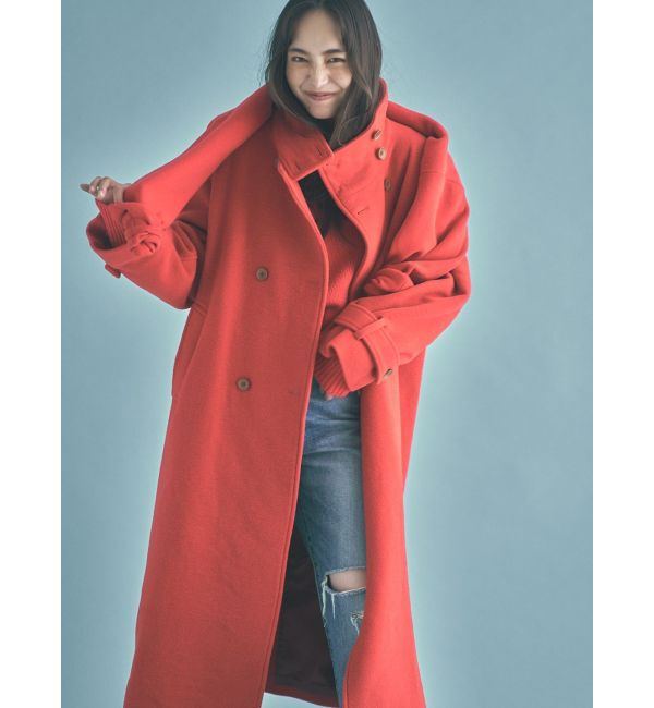 Ungrid「スタンドカラールーズコート」|その他|レッド