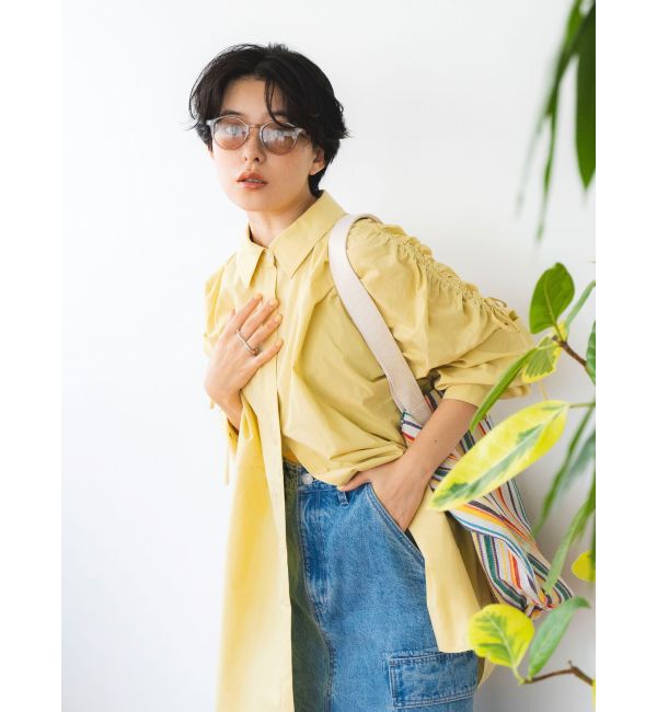 Ungrid「2Wayギャザーデザインシャツ」|シャツ・ブラウス|