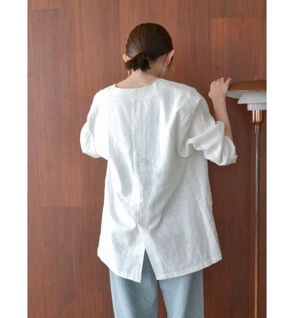 Ungrid「リネン混ノーカラージャケット」|その他|