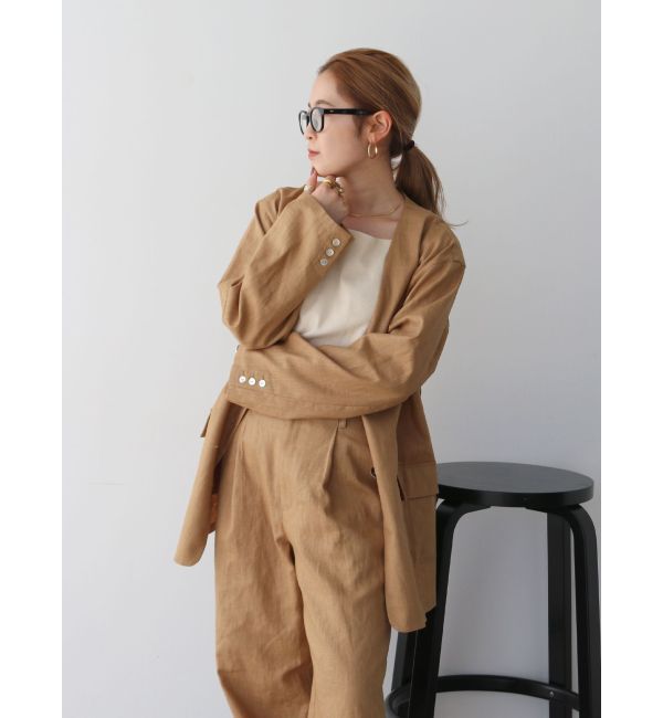 Ungrid「リネン混ノーカラージャケット」|その他|