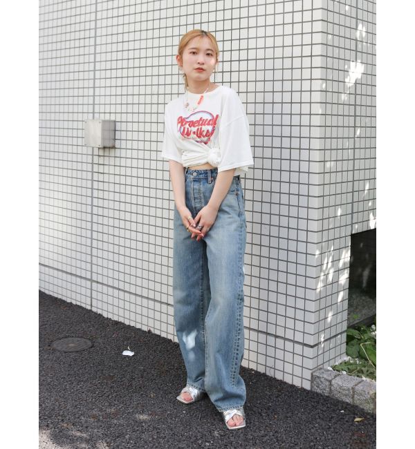 Ungrid「ハイウエストルーズストレートデニム」|デニム|