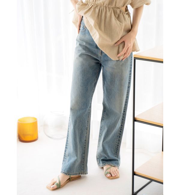 Ungrid「ハイウエストルーズストレートデニム」|デニム|