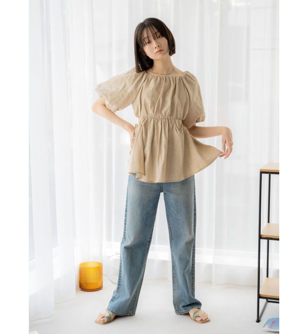 Ungrid「ハイウエストルーズストレートデニム」|デニム|