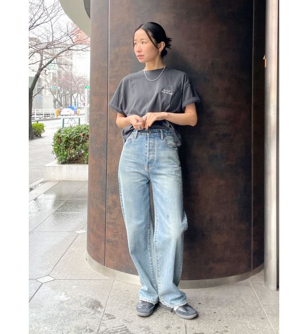 Ungrid「ハイウエストルーズストレートデニム」|デニム|