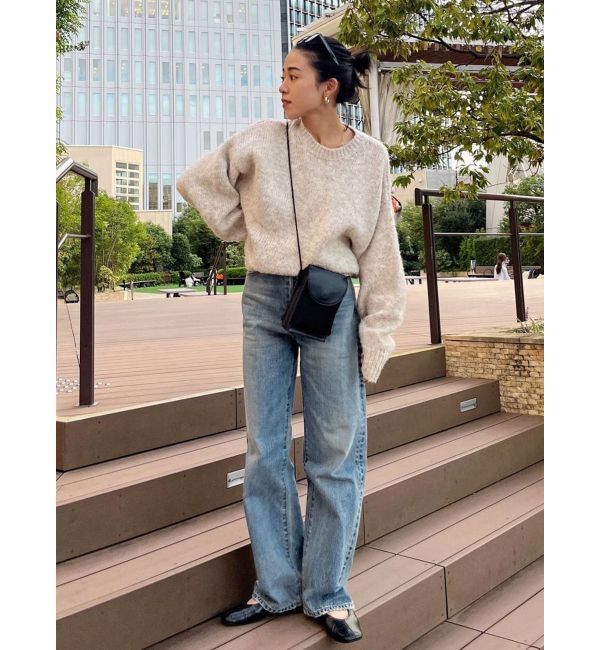 Ungrid「ハイウエストルーズストレートデニム」|デニム|