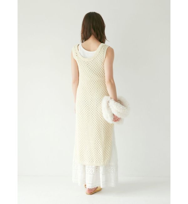 Ungrid「透かし編みニットワンピース」|ワンピース|