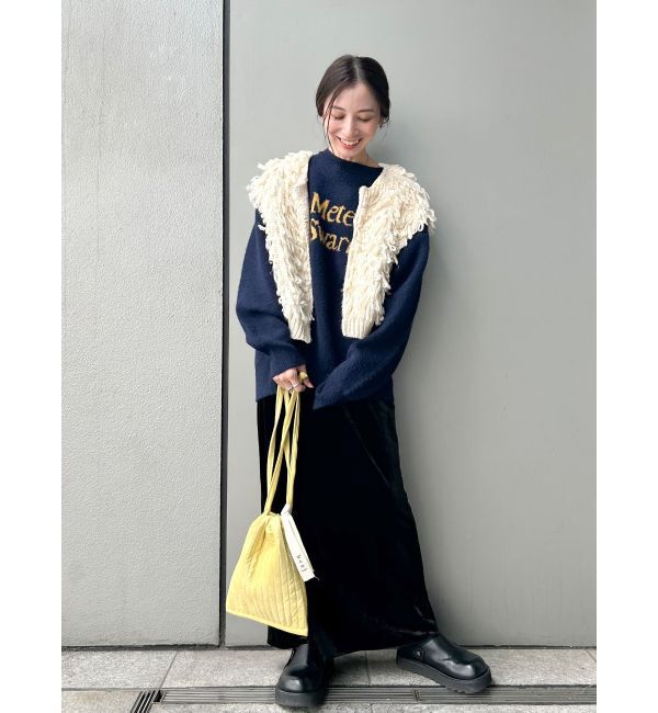 Ungrid「フィットベロアスカート」|タイト|