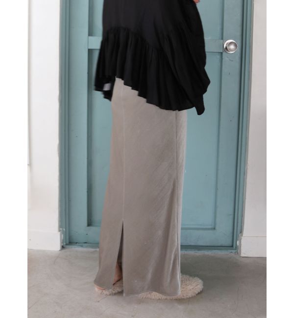 Ungrid「フィットベロアスカート」|タイト|