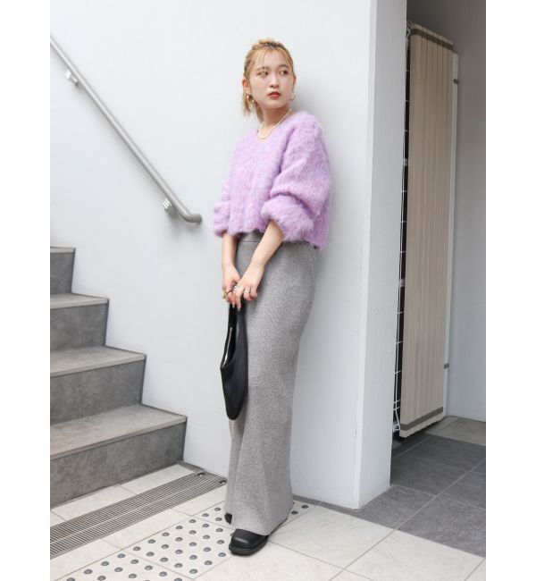 Ungrid「サイドスリットリブニットスカート」|スカート|