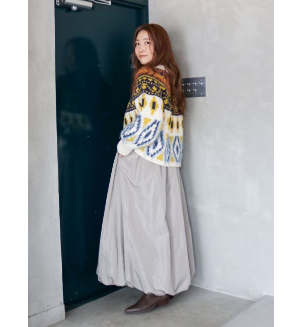 Ungrid「フェザーヤーンコンビ求心柄ニット」|ニット・セーター|