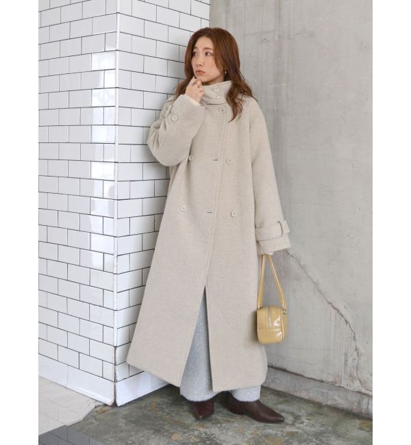 Ungrid「スタンドカラールーズコート」|その他|アイボリー