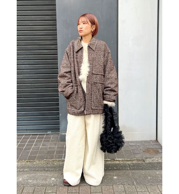 Ungrid「ジップデザインツイードブルゾン」|ブルゾン・スタジャン|