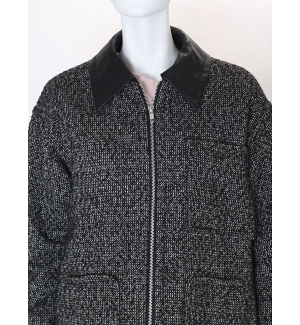 Ungrid「ジップデザインツイードブルゾン」|ブルゾン・スタジャン|