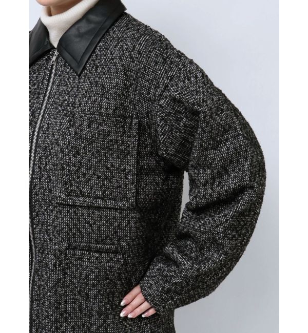 Ungrid「ジップデザインツイードブルゾン」|ブルゾン・スタジャン|