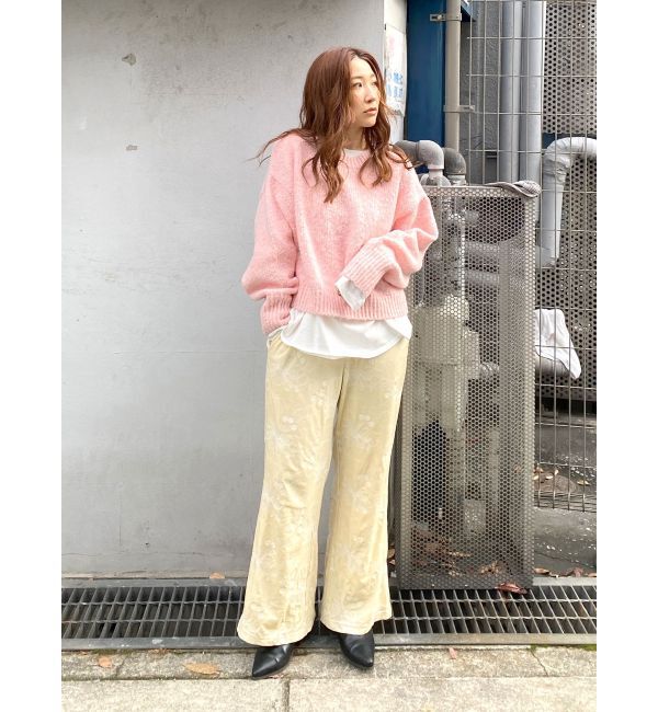 Ungrid「ベロア刺繍ラフパンツ」|その他|