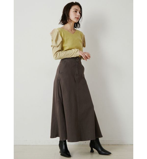 LAGUNAMOON「【CIMARRON】フロントZIPフレアースカート」|スカート|