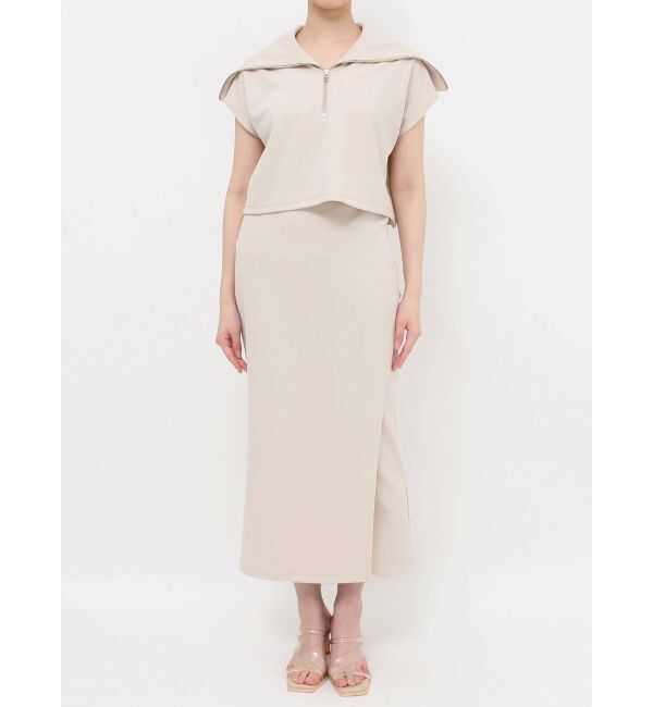 LAGUNAMOON「ショートZIPカットトップス」|Tシャツ・カットソー|