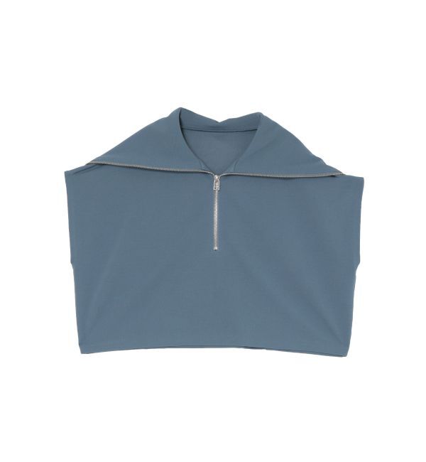 LAGUNAMOON「ショートZIPカットトップス」|Tシャツ・カットソー|ブルー