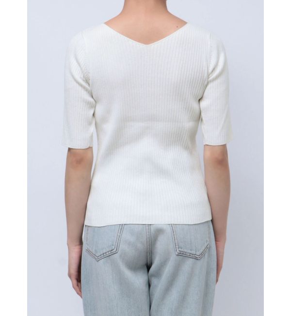 LAGUNAMOON「シルクブレンドハーフスリーブニットプルオーバー」|ニット・セーター|