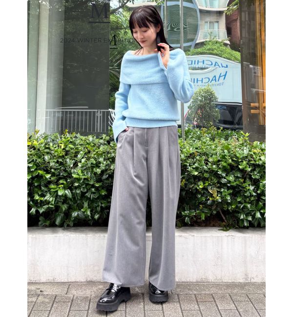 LAGUNAMOON「オフショルフレアスリーブニットプルオーバー」|ニット・セーター|