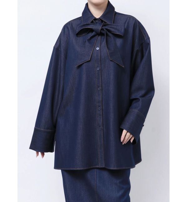 LAGUNAMOON「【柳橋唯コラボ】ワイドスリーブタイネックシャツ」|シャツ・ブラウス|