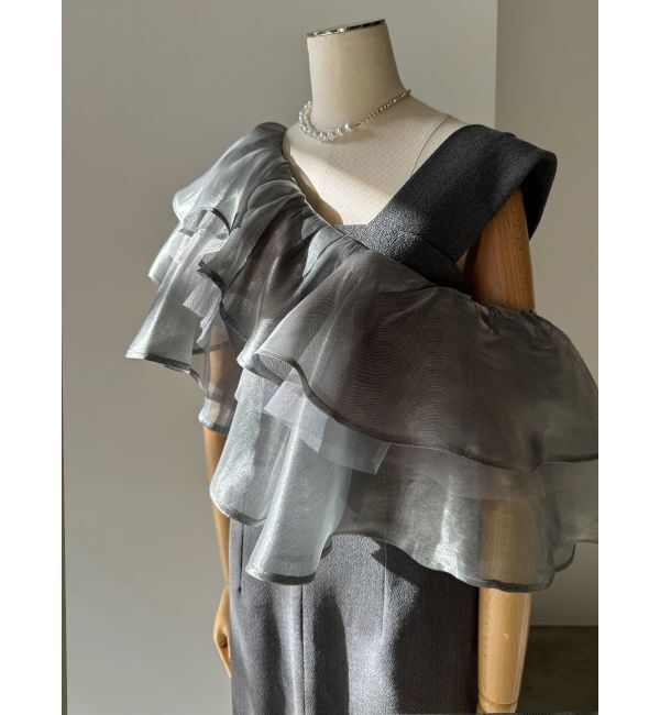 LAGUNAMOON「LADYフィラメントフリルアシンメトリードレス」|ドレス|