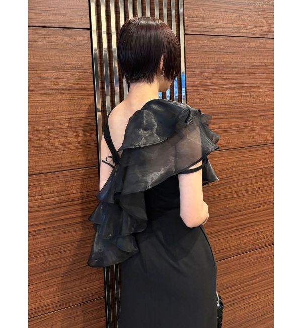 LAGUNAMOON「LADYフィラメントフリルアシンメトリードレス」|ドレス|