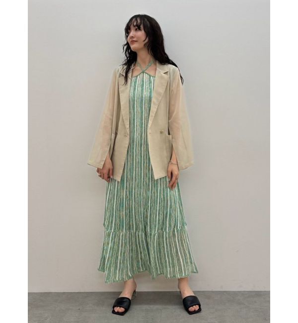 LAGUNAMOON「MIXストライプチョーカーニットワンピース」|ワンピース|