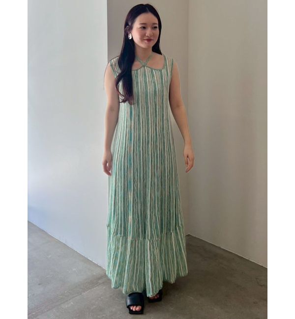 LAGUNAMOON「MIXストライプチョーカーニットワンピース」|ワンピース|