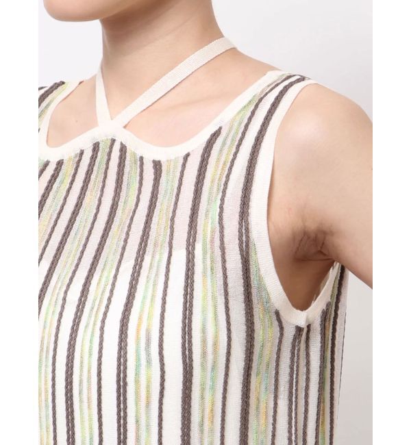 LAGUNAMOON「MIXストライプチョーカーニットワンピース」|ワンピース|