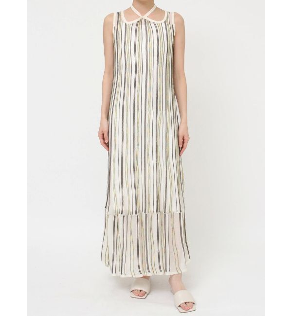 LAGUNAMOON「MIXストライプチョーカーニットワンピース」|ワンピース|