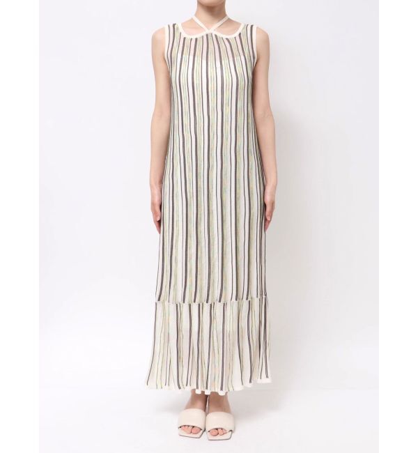 LAGUNAMOON「MIXストライプチョーカーニットワンピース」|ワンピース|